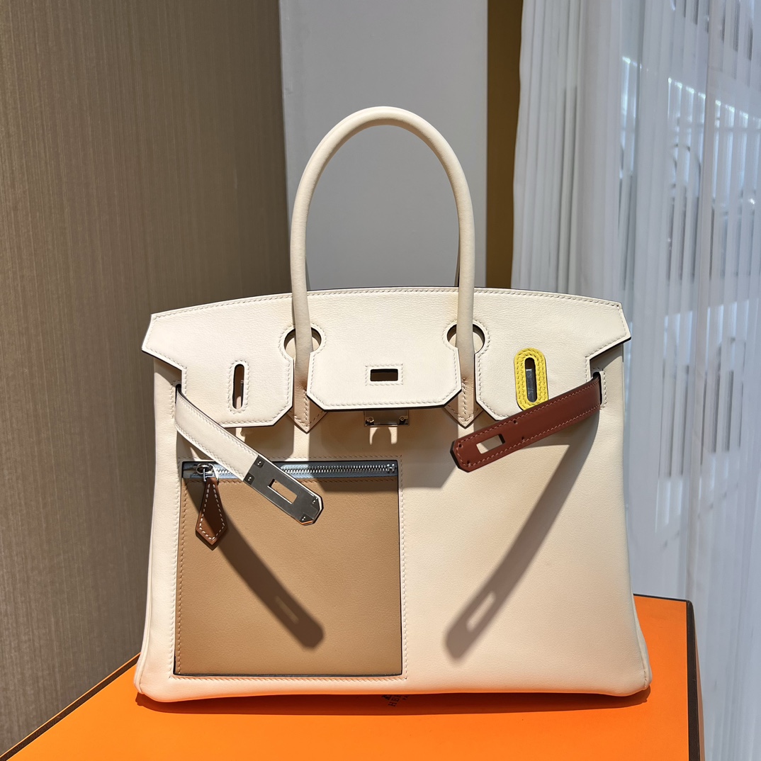 Hermes Birkin 30CM Swift Leather Handbag White 